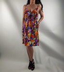 Sukienka Letnia Cienkie Ramiączka Kwiaty Mix Wzór 1