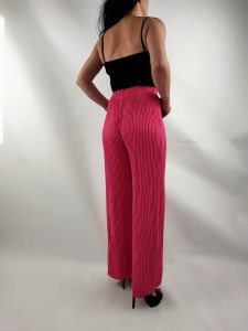 Spodnie Damskie Avix Plisowane Długie Szerokie Różowe