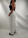 Spodnie Damskie Avix Plisowane Długie Szerokie Białe