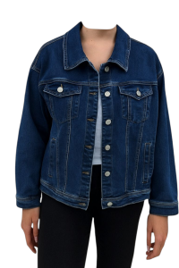 Kurtka Jeans Katana Damska Granatowa Bawełna Niebieska Wiosna Lato Jesień