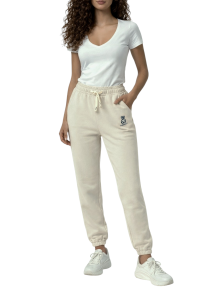 Spodnie Damskie Dresowe Sportowe z Gumką na Prezent Bawełniane Beżowe M (38